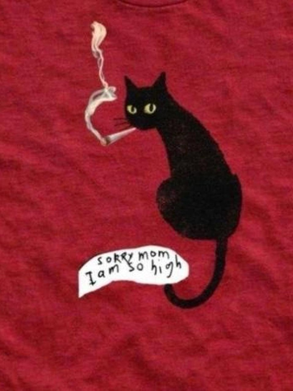 Gildan Red Short-Sleeve Tee with Black Cat Graphic - Picture 2 of 2
